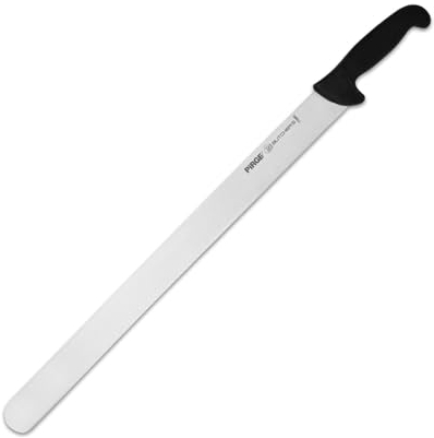 Pirge Butcher's Dönermesser 50 cm Schwarz - Aufschnittmesser - Schärfstes Döner Langmesser - Schneidemesser - Fleischmesser - BBQ Messer - Edelstahl Profi Küchenmesser - Ergonomisches Griffdesign