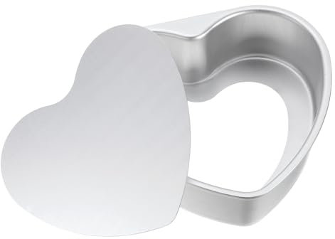 QUARKZMAN Stampo per Torta a Forma di Cuore con Fondo Staccabile 8 Cheesecake in Alluminio Antiaderente per Strati di Cottura per Matrimoni Compleanni Feste Eventi