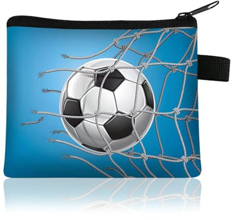 XYTAHDM Kinder Portemonnaie, Geldbörse Jungen, Porte Monnaie Enfant, Porte Carte Enfant, Portefeuille pour garçon, Portefeuille à Motif de Football, Cadeau d'Anniversaire pour Fille Garçon