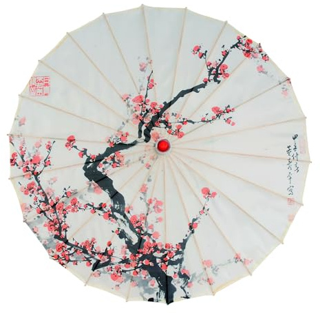 LIbgiubhy Ombrelles orientales élégantes avec cadre en bambou - Parapluies en papier huilé pour mariage et cosplay, G