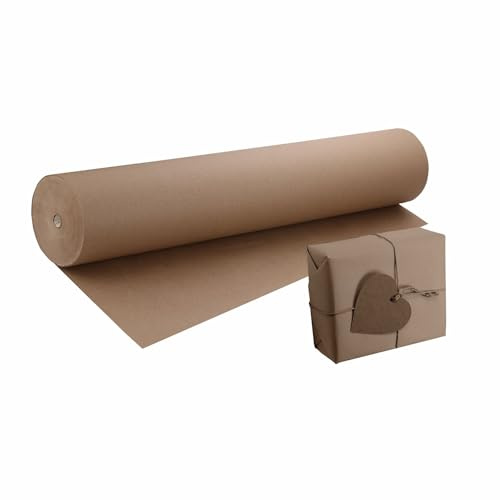 RelianceUK Brown Paper Roll – 90 GSM | Multipurpose Brown Wrapping Paper Roll Heavy Duty Rustic Kraft Roll for Packaging, Gift Wrapping, Packing, Art, Crafts & Parcel Filling (900mm X 100m)