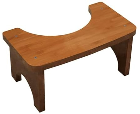 MEGYAD Tabouret de toilette en bambou naturel - Ergonomique - Pour salle de bain - Antidérapant - Pour adulte - Amovible - Pour salle de bain - Noir