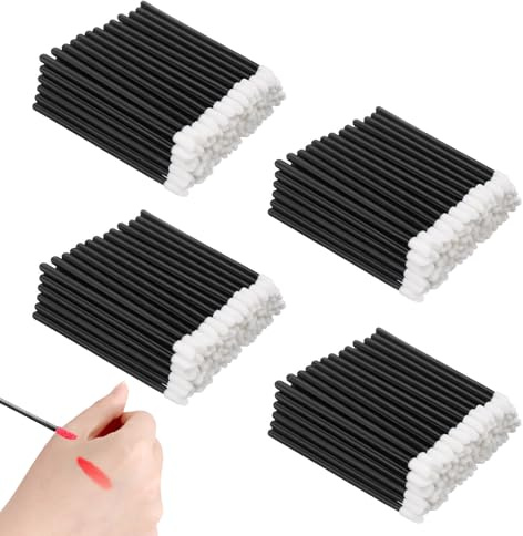 Aihoom 400pcs Pinceles Desechables para Labios, Cepillos de Maquillaje para Labios y Cejas, Ideal para Gloss y Maquillaje, Accesorios de Belleza para Labios