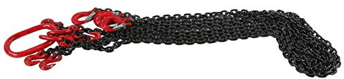GYZOUKA Imbracatura a Catena per Sollevamento, Durevole, Stabile, per Miniere, Porti, Edifici, Lavoro, 2M, 1T, 6mm, Ottima Fattura per Gru