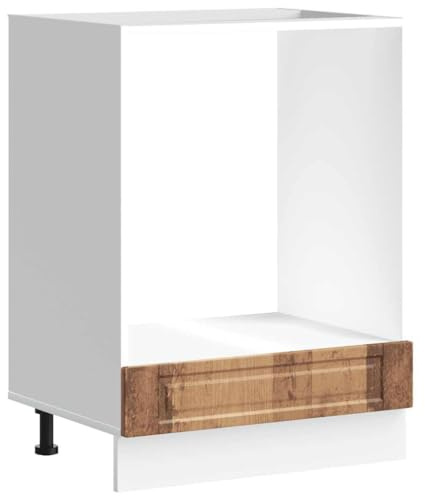 mtlskopl Armadio per forno, 60 x 46 x 81 cm, effetto legno anticato, robusto piedini regolabili, per forno, microonde, cucina, corridoio
