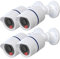 WALI Dummy Fake Simulated Surveillance Security CCTV Dome Camera Indoor Outdoor with One LED Light, Warning Security Alert Sticker Decal (TC-W4), 4 Packs, White