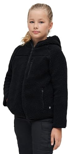 Brandit Kids Teddyfleece Jacket Hooded, Farbe: black, Größe: XXL170
