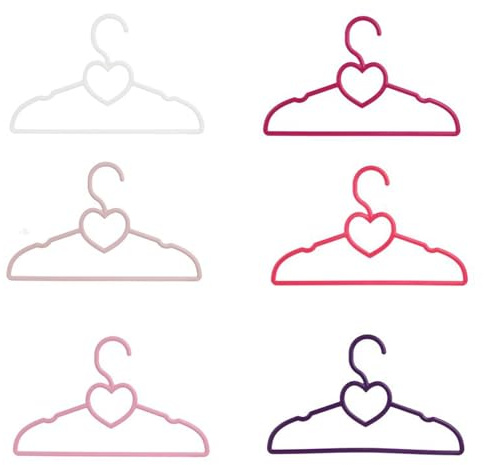 Linnea Lot de 6 cintres Enfant Coeur Multicolores