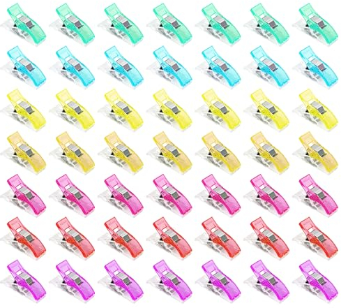 XCZYN Nähklammern für Stoff Quilten Clips Wonder Clips Stoffklammern Kunststoff Quilten Basteln Clips zum Nähen Schneidern Basteln Aufhängen von Objekten (Multi, 50)