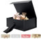 Schwarz Geschenk Box 22 * 16.5 * 8,5cm, Sekepingo Luxus Mittlere Magnet-Geschenkbox, mit Band, Papier& Grußkarte Party Favor Box für Hochzeit, Geburtstag & Muttertag