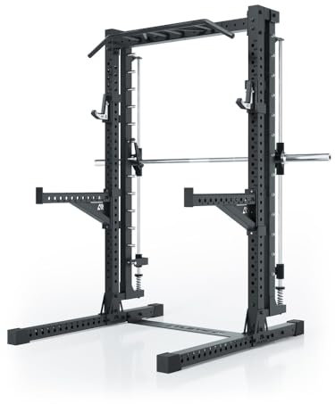 Atletica R7 Saber | Squat Rack mit Multipresse | Squat Rack mit integrierter Smith Station/Multipresse. Optional did Deadlift Station modular erweiterbar. Größe 223 cm
