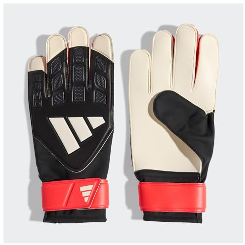 adidas Unisex Predator Goalkeeper Glove Training Gloves, Black/Black/Lucid red, 9