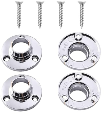 Lot de 2 paires de raccords à bride en acier - Installation facile - Supports d'armoire haute performance pour penderie - Support tubulaire robuste
