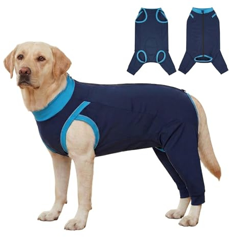 Dog Surgery Recovery Suit,Dog Onesie Body Suit for Abdominal 、Rear Legs Wound Protector After Surgical,Female Male Spay Post Medical Vest Clothes With Zipper (S)