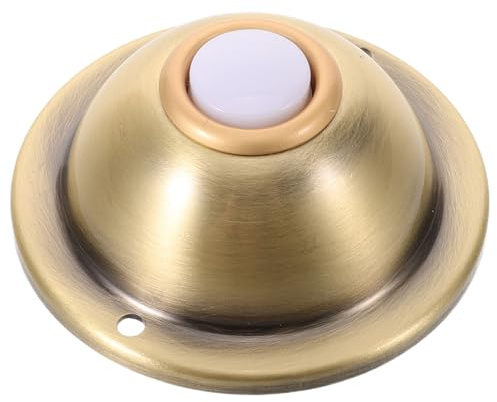 CLISPEED Wired Doorbell Button Traditional Doorbell Button Golden Antique Vintage Decorative Chime for Home and Office