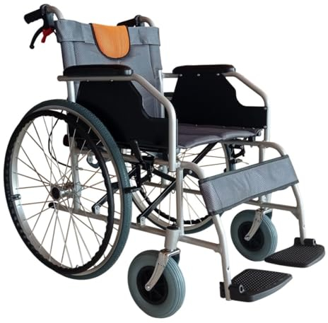 Polironeshop Ligera Carrozzina Pieghevole ad Autospinta in Alluminio – Sedia a Rotelle Leggera per Anziani, Disabili e Riabilitazione