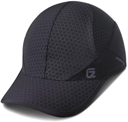 GADIEMKENSD Gorra deportiva de secado rápido [Libre suave + Ligera y transpirable + Impermeable] para Unisex Adultos para entrenamiento de tela y actividades al aire libre [Negro -6 3/4-7 5/8 ]