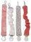 MIMUSELINA 4er Pack Schnullerkette mit Metallclip für Babys - Schnullerband zum Aufhängen von Schnullern - Schnullerclip aus Stoff (Rosa)