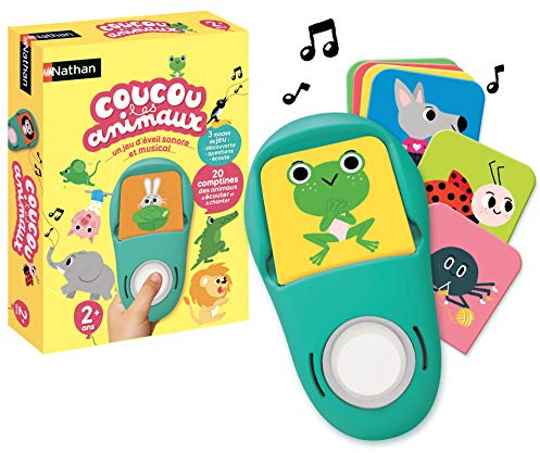 Nathan - Coucou les Animaux - Jeu D'Éveil Sonore et Musical - 20 Comptines À Écouter - Jeu Educatif Electronique - 3 Modes de Jeu - Découverte, Questions, Écoute - À partir de 2 ans