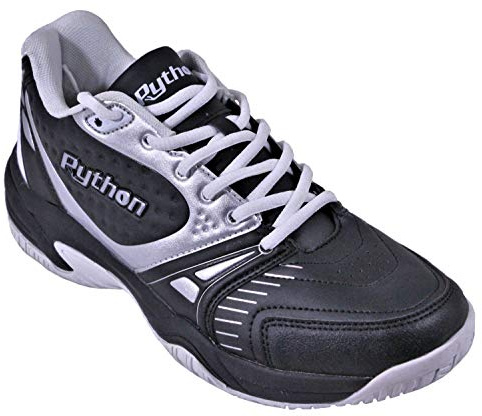 Python Men's Deluxe Indoor (Mid) Indoor Court Shoe (Non-Marking) 7.0 (D) US (Black)