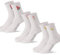 Made by Nami [VERBESSERT Retro Tennis-Socken 3er Set - Weiße Sport-Socken mit Print - 3 Paar Atmungsaktive Crew Socks aus Baumwoll (35-40, Set 1)