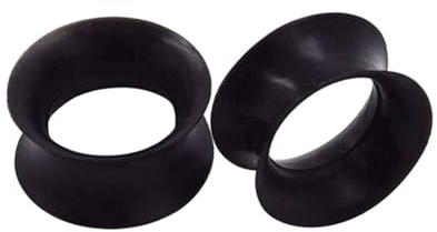Lieson 2 Pezzi Flesh Tunnel Dilatatore, Dilatatore Orecchio Silicone Cerchio Semplice Dilatatori Lobo 22mm Nero