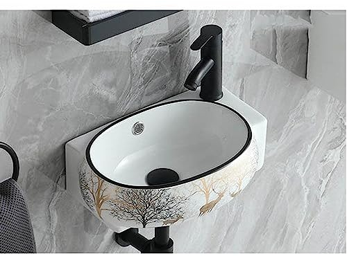 Mini Waschbecken Klein Waschbecken Gäste Wc Porzellan Keramik Eckwaschbecken Wandhalterung Waschbecken Ovales Badezimmer Gefäß Waschbecken Weißes Gefäß Waschbecken Waschtisch Mit Überlauf (heißer Und