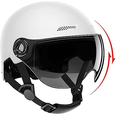Casco de moto para hombres y mujeres, casco de patinete eléctrico, casco de patinaje para adultos, casco de scooter altamente protector, absorción de golpes, para adultos y jóvenes (54-62 cm)