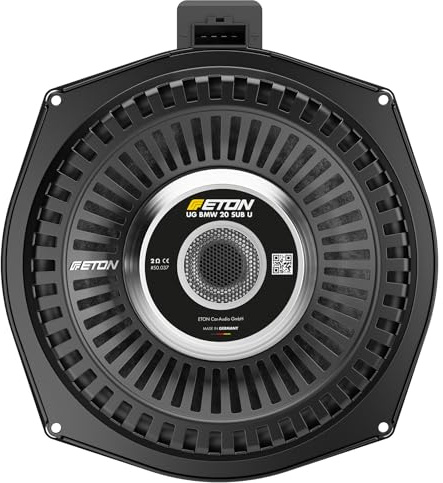 ETON UG-BMW20SUBU – Ultimate High End 8“ / 20 cm Auto Untersitz Subwoofer, kompatibel mit BMW und Mini Fahrzeugen, Flacher Plug & Play Underseat Bass, 200 W, 1 Stück
