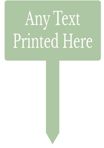 1stclassgifts Personalised Any Text Rectangle Garden Stake Spike Marker Tree Marker Garden Sign Selection Of Colours Available (UV PRINTED) (Sage), AC017T