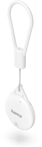 Hama Localizador de Llaves para Apple Donde está App (Key Finder con Bluetooth, Alarma, localizador de Llaves para Llaves, Cartera, Equipaje, Mascotas, iOS, iPhone, iPod, iPad, Pila de botón