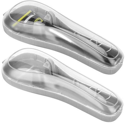 Linkidea 2-teiliges Rasierer-Etui, tragbares Reise-Rasiermesser-Schutz-Hartschalenetui, manuelle Rasierer-Schutzbox, kompatibel mit Fusion 5 ProGlide, Sensor 3, SkinGuard, Pace 6 Pro (Grau)