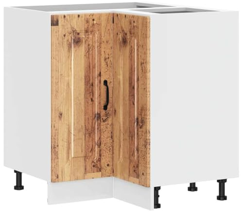 vidaXL Mueble bajo esquinero Cocina Kalmar Madera Antigua ingeniería, gabinete de Base de Esquina, Unidad de Base de Esquina de Cocina, gabinete Inferior de Esquina