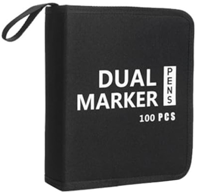 GMBYLBY Estuche multifuncional de gran capacidad para lápices de dibujo, soporte para colorear, organizador de marcadores artísticos, 100 agujeros B, M, Clásico