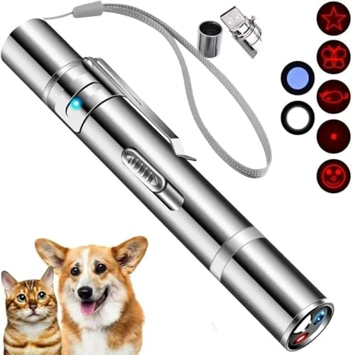 JANHER Laser Pointer, Cat Toys, Cat Laser Pointer with 3 Light Modes & 5 Fun Patterns,Portable Interactive Kitten Pet Bird Dog Cat Mouse Toy for Fun Chase Play Exercise
