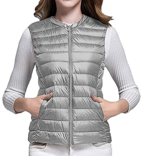 Gilet leggero trapuntato, da donna, leggero, da donna, per attività all'aria aperta, traspirante, trapuntato, casual, da trekking, senza maniche, senza cappuccio