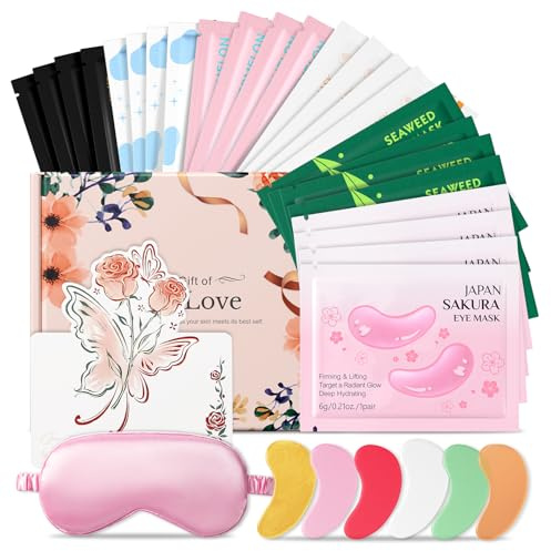 BeauBase Almohadillas mixtas hidratantes (24 pares), para ojos hinchados, ojeras y bolsas en los ojos, almohadillas para los ojos, parches para los ojos