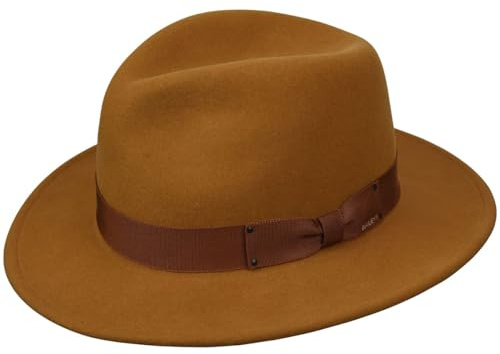 Bailey Curtis Fedora Trilby Hat, Bolso de Mano, X-Large para Hombre