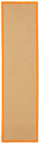 carpetfine Sisalteppich Läufer Orange 70x240 cm | Moderner Teppich für Wohn- und Schlafzimmer