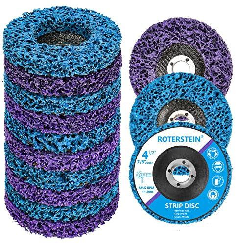 10 Pack Strip Discs Stripping Wheel 4.5 inch for Angle Grinder Clean and Remove Paint Coating Rust Welds Oxidation (4-1/2 x 7/8)