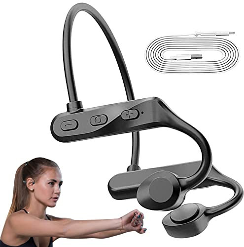 pologmase Cuffie a conduzione ossea - Auricolari Sportivi Bluetooth 5.0 | Auricolari da Corsa Wireless Fino a 8 Ore di Riproduzione, per Allenamento in Palestra