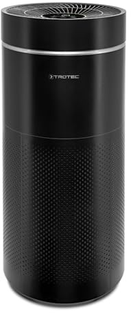 TROTEC Luftreiniger AirgoClean 171 E – HEPA Filter für Allergiker – Räume bis 42 m² /105 m³, Luftfilter entfernt 99,97% aller Partikel, 5 Gebläsestufen mit Turbo, Nachtmodus, Memory Funktion, schwarz