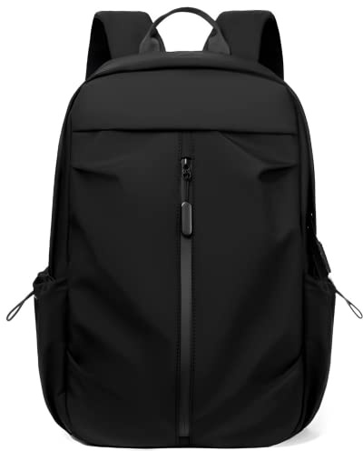 ENCOMAG Sac à dos pour homme et femme avec compartiment pour ordinateur portable 14 pouces et sac anti-vol, sac à dos d'école étanche pour affaires, loisirs et voyage, Noir (01)