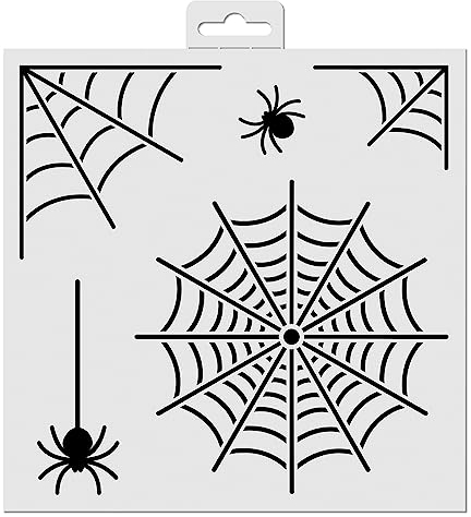Aladine - Stencil ragnatele 20 x 20 cm - Stencil Halloween per decorazione di tutte le superfici - Stencil pennarelli, pittura, airbrush - disegno decorativo - 81212