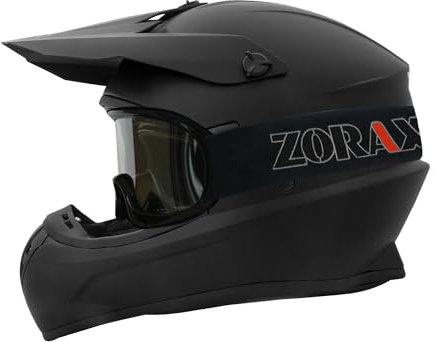 Zorax Matt Black L (59-60cm) ZOR-X305 Motocross HELMET & Motorcycle Goggles MX Quad ATV Sports Enduro Crash Dirt Bike Helmet ECE 22.06 Certified
