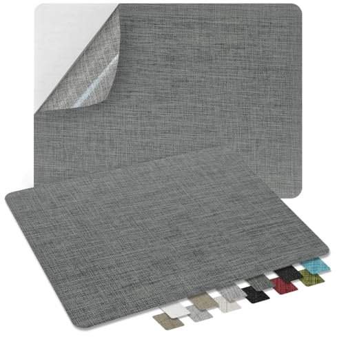 ZESION 2Pcs Self-Adhesive Linen Fabric Patches, Quick Repair for Sofas, Tents, Car Seats/8 x 11, Grey