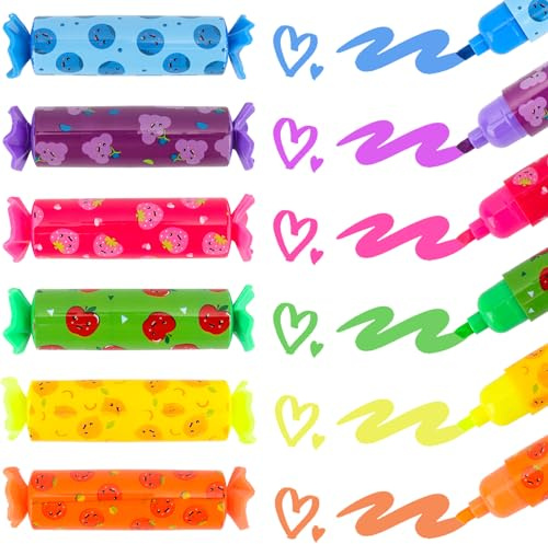 Coicok 30 Pièces Mini Surligneurs en Forme de Bonbons, Surligneurs Enfants, Articles de Papeterie Amusants pour Fête Goodies Anniversaire Enfant