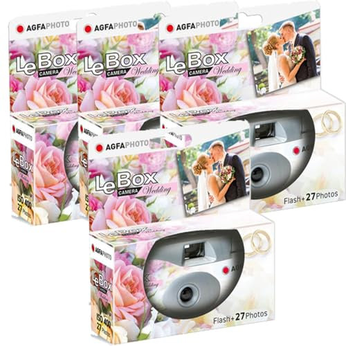 PHOTO PORST Wedding Lot de 4 appareils Photo jetables pour Mariage, fête (27 Prises chacune)