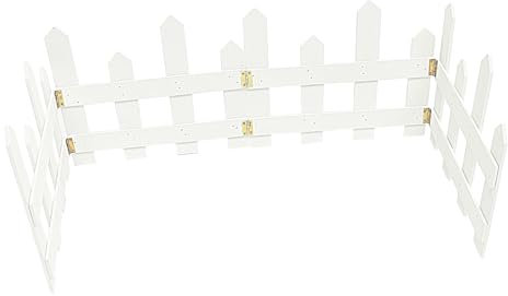 MERRYHAPY Recinzione in Legno Da Giardino Decorativa 20-25cm Alta Per Esterni Balcone Cortile Decorazioni Naturali Fai Da Te