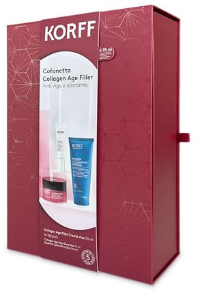 Korff Kollagen Age Filler, Fuktgivande Presentset, Kollagen Age Filler Ansiktskräm 50 ml, Collagen Age Filler Ansiktsserum 10 ml och Essential Mjölk All in One 100 ml